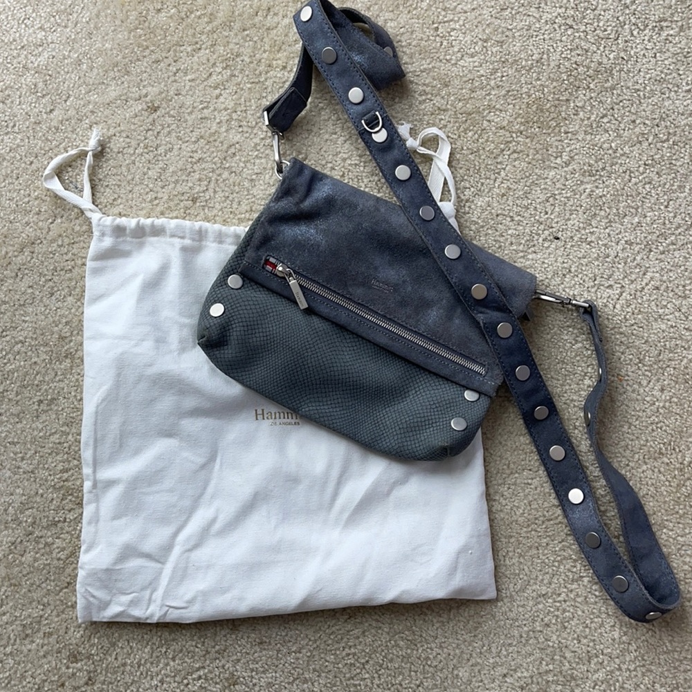 Hammitt Blue Suede crossbody